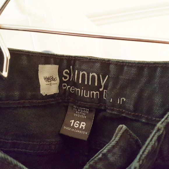 MOSSIMO Black Denim Jeans Skinny Premium 16R - Picture 3 of 4